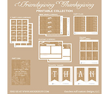 Rustic Thanksgiving Friendsgiving Printable Holiday Collection - Instant Download